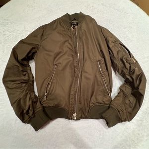 Topshop Women’s Olive Green Full Zip Jacket Size 4
